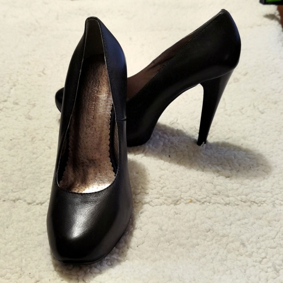 Brand new black high heel platform leather shoes - Picture 2 of 5